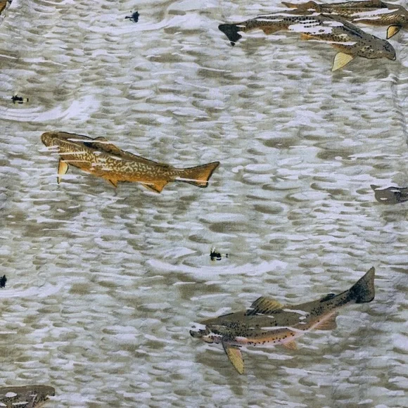 Columbia Shirt Mens M Multicolor Fish Pattern Button Down Short Sleeve Outdoor - Picture 2 of 6